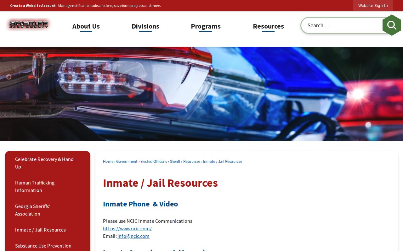 Dade County warrant records jail list unavailable notice